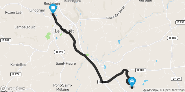 Itinéraire vers Le Faouët