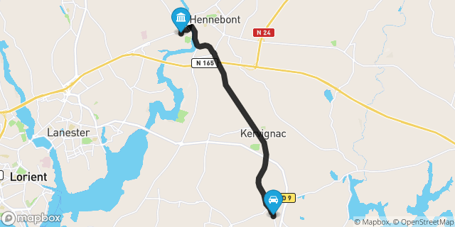 Itinéraire vers Hennebont