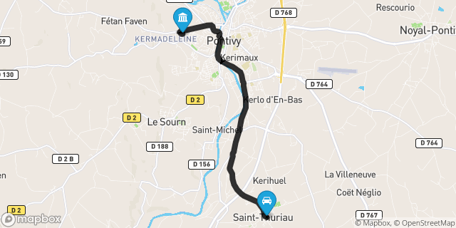 Itinéraire vers Pontivy