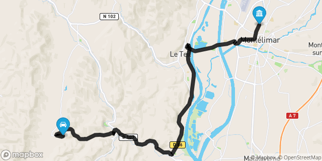 Itinéraire vers Montélimar