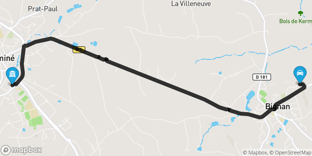 Itinéraire vers Locminé