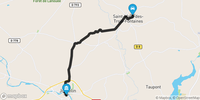 Itinéraire vers Josselin