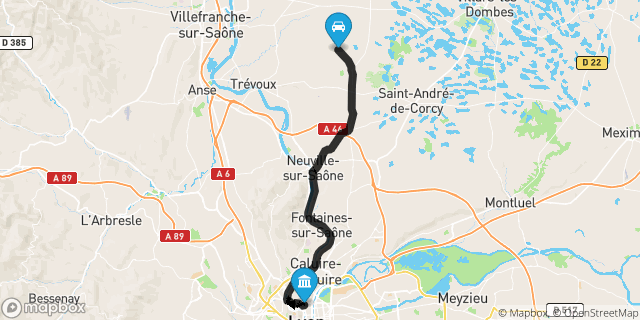 Itinéraire vers Lyon