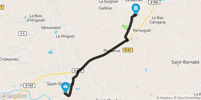 Itinéraire vers Loudéac
