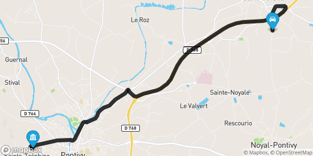 Itinéraire vers Pontivy