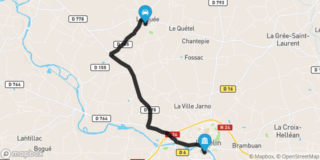 Itinéraire vers Josselin