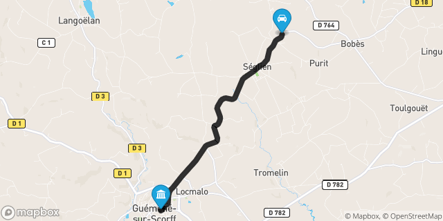 Itinéraire vers Guémené-sur-Scorff