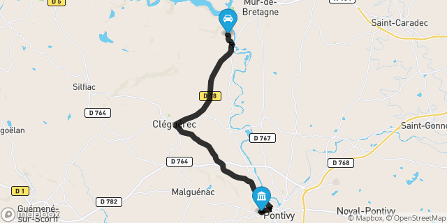 Itinéraire vers Pontivy