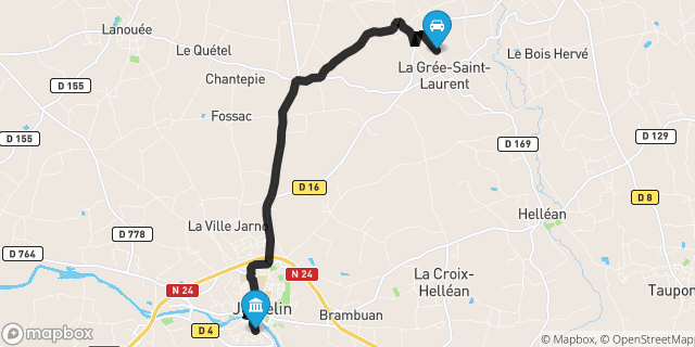 Itinéraire vers Josselin