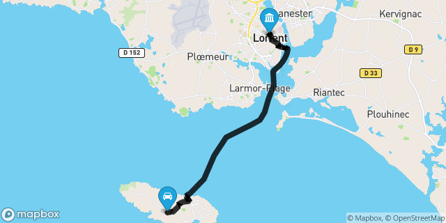Itinéraire vers Lorient