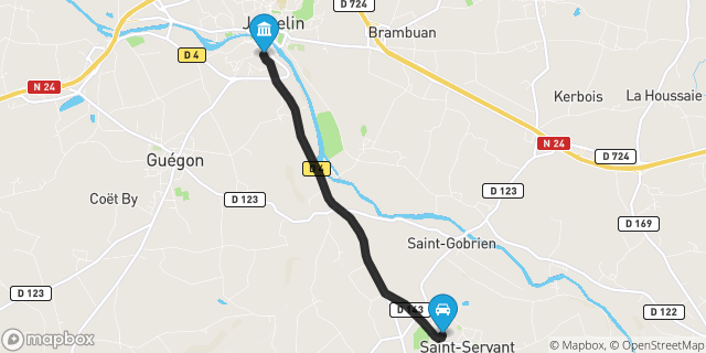 Itinéraire vers Josselin