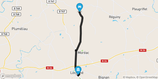 Itinéraire vers Locminé