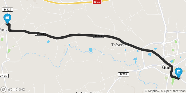 Itinéraire vers Guer