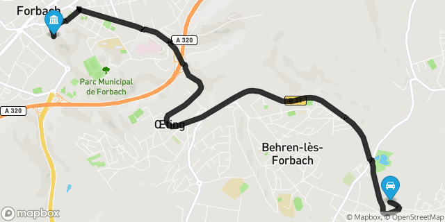 Itinéraire vers Forbach