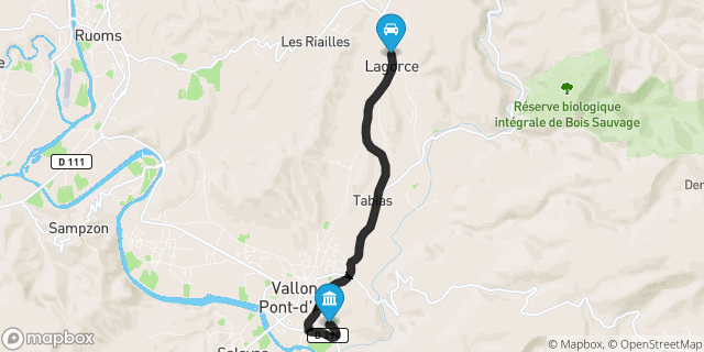 Itinéraire vers Vallon-Pont-d'Arc