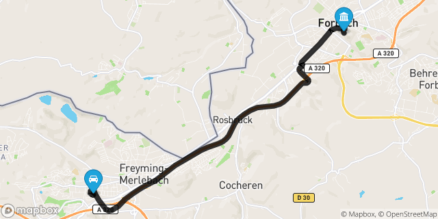Itinéraire vers Forbach