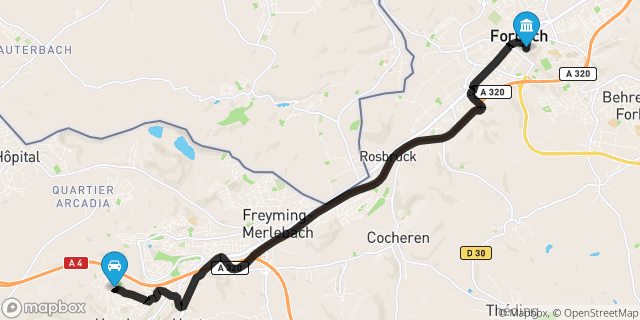 Itinéraire vers Forbach