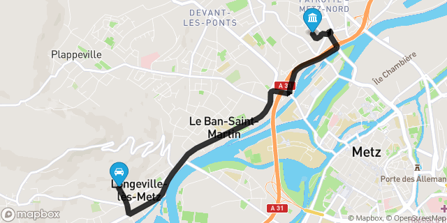 Itinéraire vers Metz