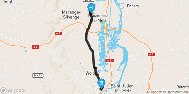 Itinéraire vers Metz