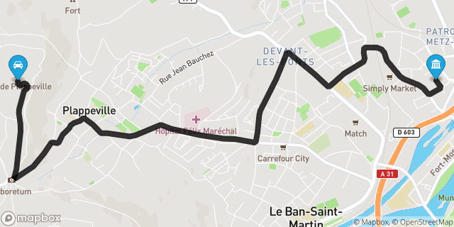 Itinéraire vers Metz