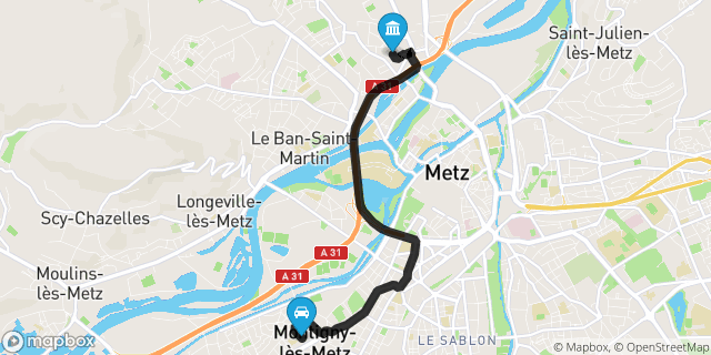 Itinéraire vers Metz