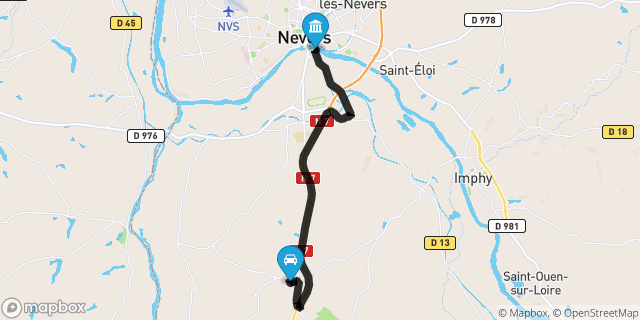 Itinéraire vers Nevers