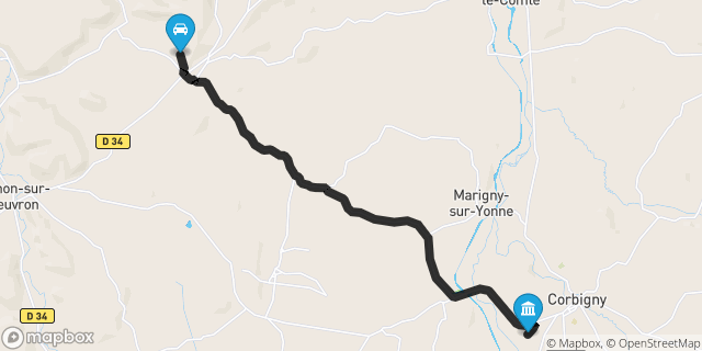 Itinéraire vers Corbigny