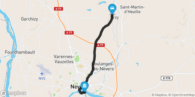 Itinéraire vers Nevers