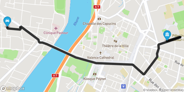 Itinéraire vers Valence