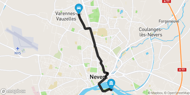 Itinéraire vers Nevers