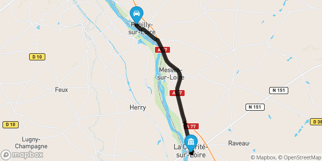 Itinéraire vers La Charité-sur-Loire