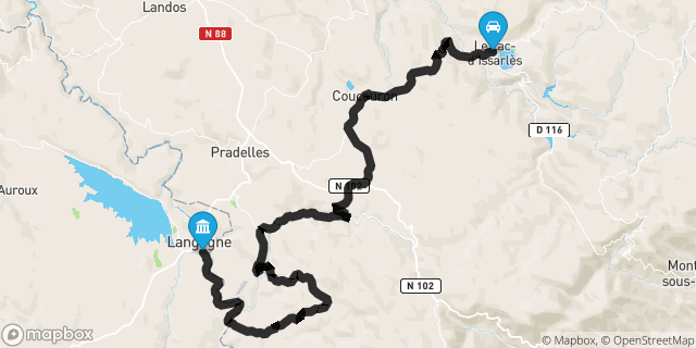 Itinéraire vers Langogne