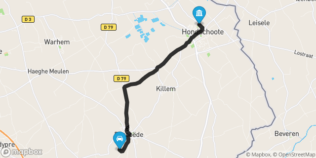 Itinéraire vers Hondschoote