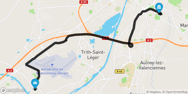 Itinéraire vers Valenciennes