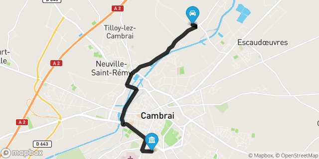 Itinéraire vers Cambrai