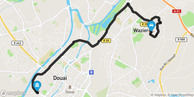 Itinéraire vers Douai