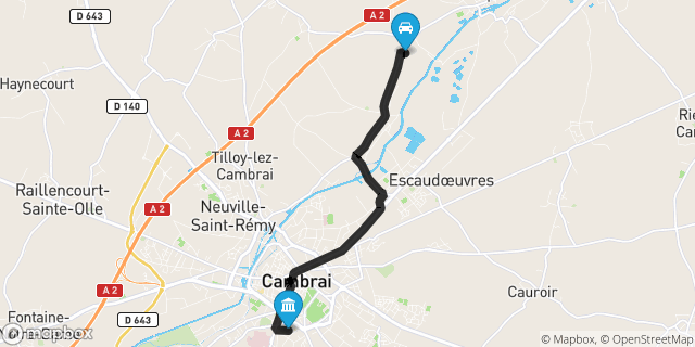 Itinéraire vers Cambrai