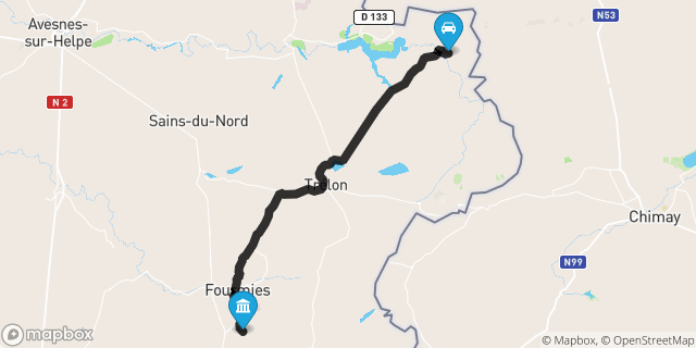Itinéraire vers Fourmies