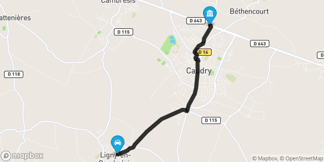 Itinéraire vers Caudry