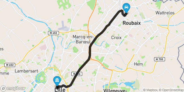 Itinéraire vers Lille