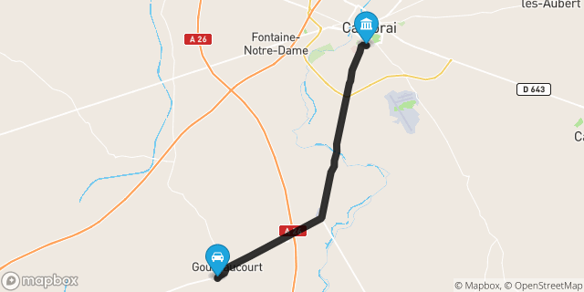 Itinéraire vers Cambrai