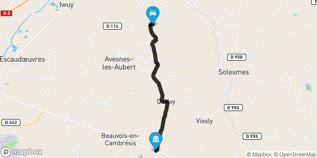 Itinéraire vers Caudry