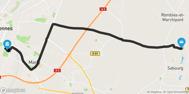 Itinéraire vers Valenciennes