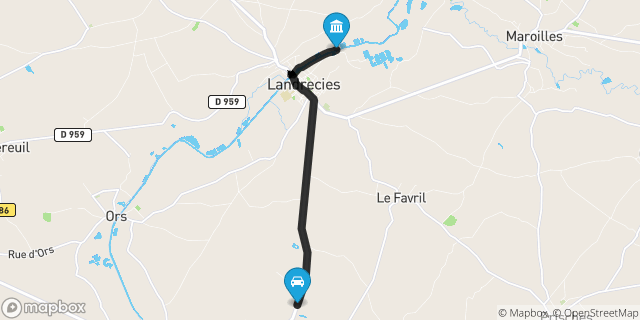 Itinéraire vers Landrecies