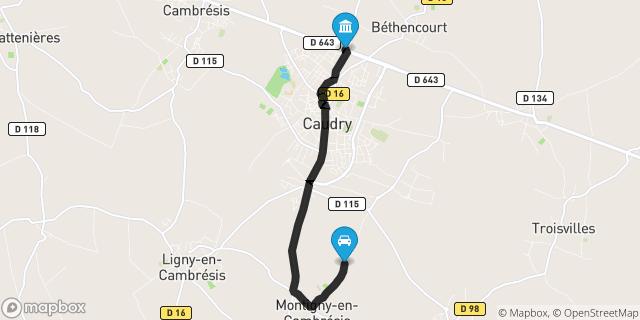 Itinéraire vers Caudry