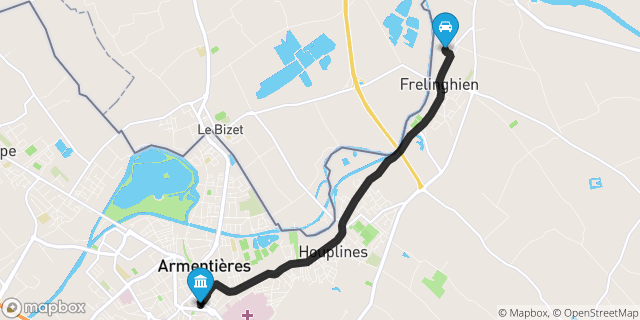 Itinéraire vers Armentières