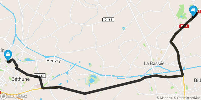 Itinéraire vers Béthune