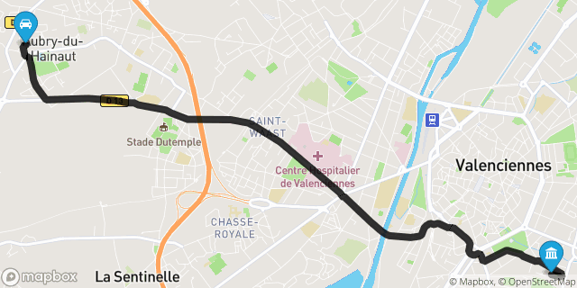 Itinéraire vers Valenciennes