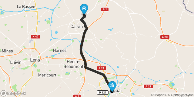 Itinéraire vers Douai