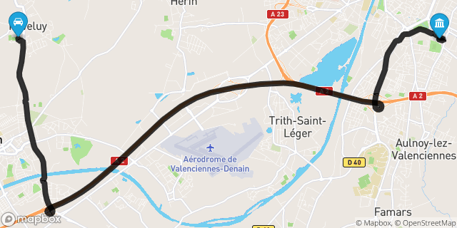 Itinéraire vers Valenciennes